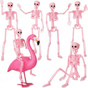 Geelin front view of six pink skeletons showing vibrant color and value