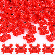 Geelin mini crab front packaging showing 100-piece bulk and bright red color