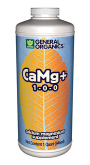 General Hydroponics CaMg+ quart front label showing product name and size benefits nutrient balance