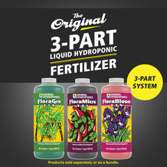 General Hydroponics FloraMicro bottle close-up highlighting label clarity for accurate dosing