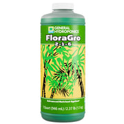General Hydroponics Floragro front label showing product and clear benefits