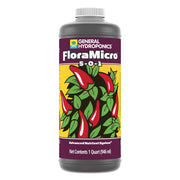 General Hydroponics FloraMicro front bottle showing product and size benefit