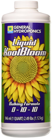 General Hydroponics bottle front label showing product and benefit of bigger blooms