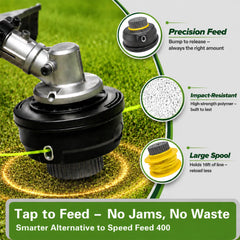 Generic close-up of bump feed knob highlighting easy line release benefit