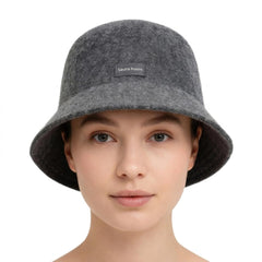 Generic front view of adjustable wool sauna hat showing secure fit and comfort