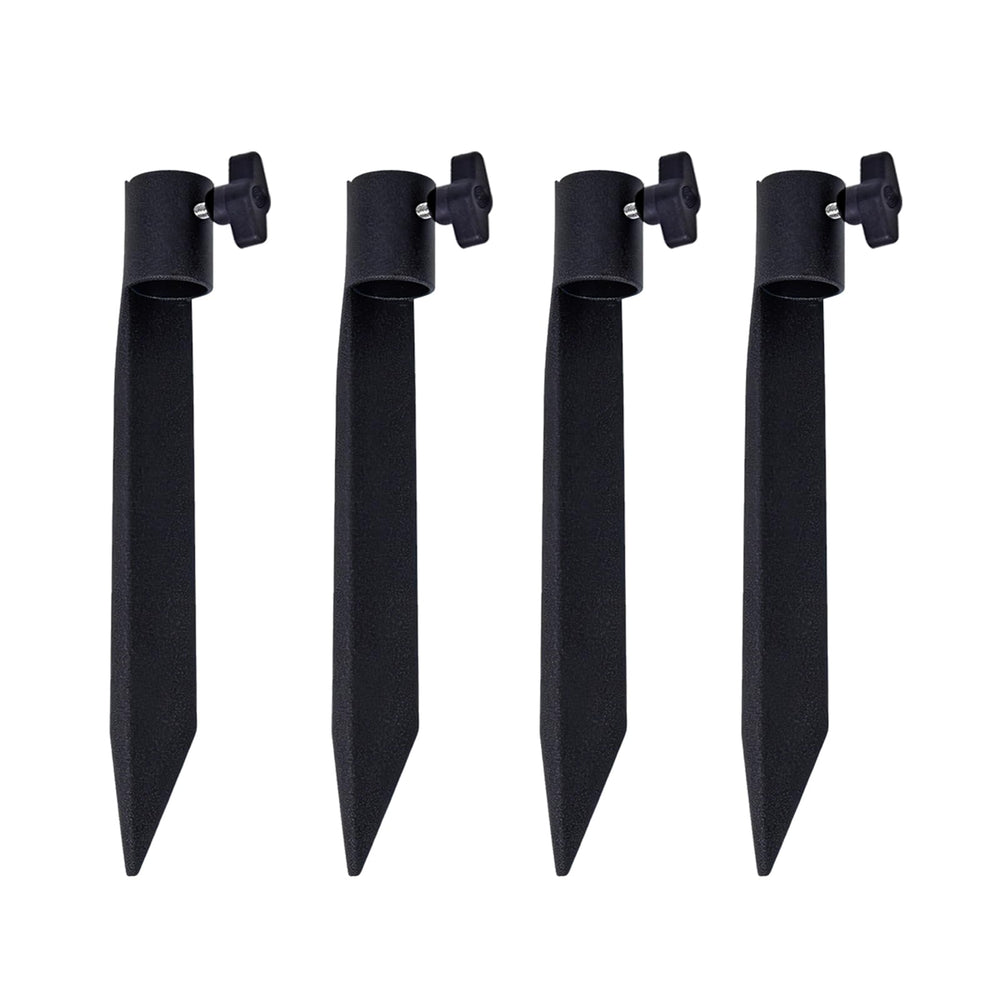 Generic front view showing four stakes and packaging, durable outdoor support
