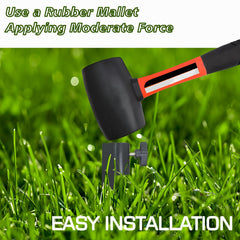 Generic stake inserted in a solar torch demonstrating secure outdoor mounting