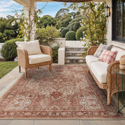GENIMO 5x8 mauve beige rug front view showing overall design and benefit: stylish coverage