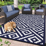 GENIMO front view of 6x9 blue white rug showing pattern and size benefit