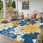 GENIMO front view of 8x10 rug showing floral design and vibrant colors