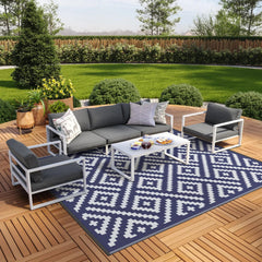 GENIMO front view of 9x12 rug showing reversible pattern and curb appeal