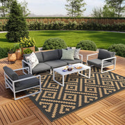 GENIMO front view of 9x12 rug showing clean outdoor design and easy styling
