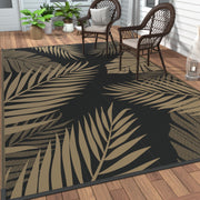 GENIMO front view of rug showing palm leaf design and durable coverage