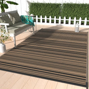 GENIMO front view of 5'x8' light brown rug showing overall pattern and curb appeal