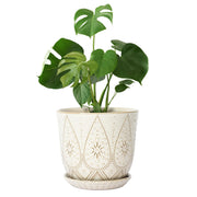 Gepege front view of 10 inch ceramic pot showing clean silhouette and modern look