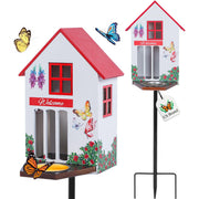 Gerani Design front view of butterfly house showing attractant shelter