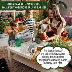 Gerta perlite being blended with potting soil to improve drainage and aeration benefit