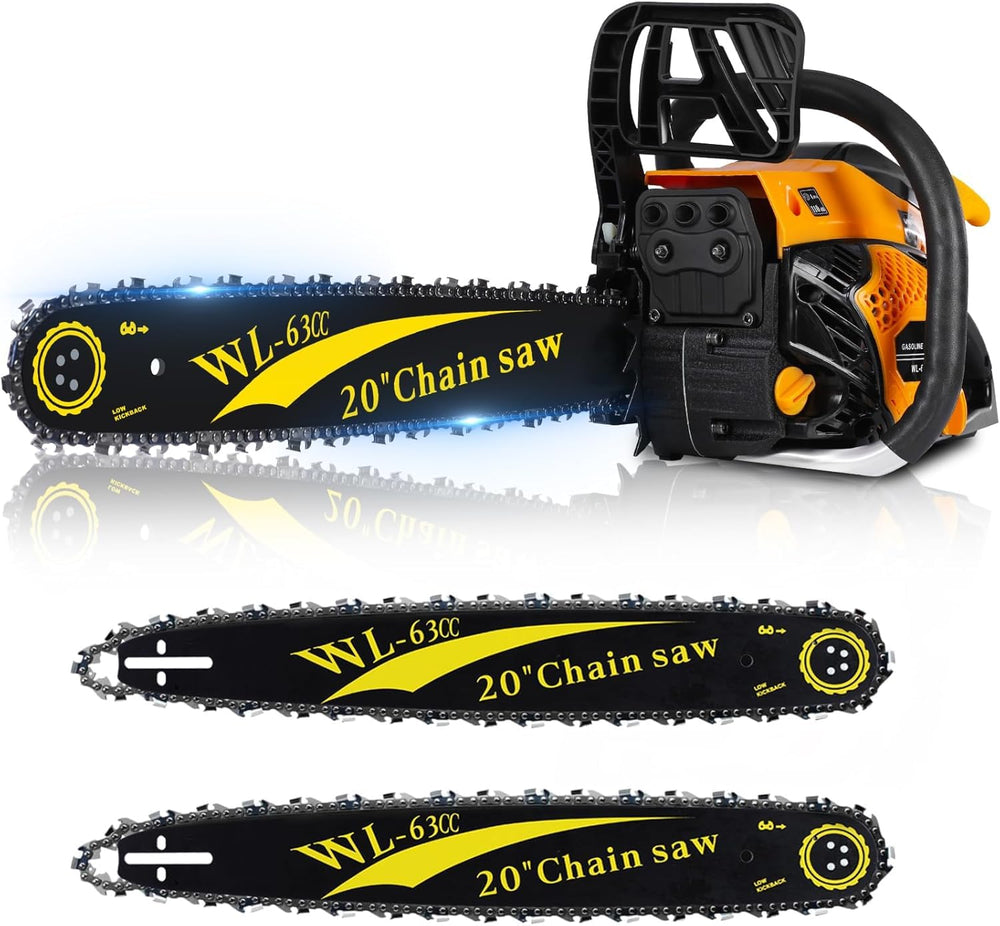 Getell powerhead and two 20-inch bars showing full kit readiness