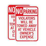 GicnKeuz front view sign showing clear tow warning and benefit of deterrence
