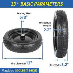 GICOOL close-up of PU solid tire tread highlighting puncture-proof durability