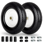 GICOOL front view wheel showing full 16-inch flat-free tire and rim for reliable replacement