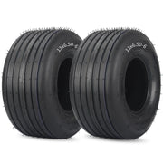 GICOOL front view of two 13x6.50-6 tires showing fit and profile for reliable mowing