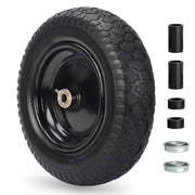 GICOOL front view assembled wheel showing solid PU tire and rim, durable replacement