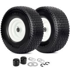 GICOOL front view assembled wheel showing durable rim and solid tire, long-lasting performance