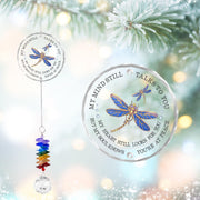 GIFTELIX dragonfly front view showing crystal shape and elegant finish for calming decor
