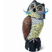 GiftExpress front view of owl decoy showing lifelike predator look and deterrent benefit
