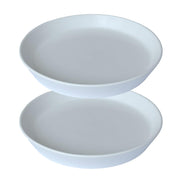 GIKUPOM front view of two 6 inch saucers showing elegant shape and fit