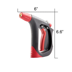 Gilmour brass spray tip detail highlighting wear resistance and steady stream