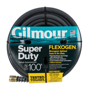 Gilmour flexogen front view showing brass couplings and secure connection benefit
