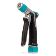 Gilmour nozzle front view showing ergonomic one-hand control benefit