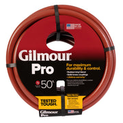 Gilmour Pro front view showing full 50ft hose and rugged red cover for durability