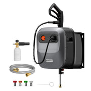 Giraffe Tools front-mounted unit showing compact wall installation and neat storage benefit