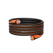 Giraffe Tools front view of 25ft hose showing length and fittings, easy storage benefit