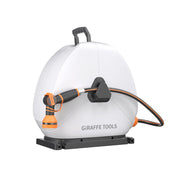 Giraffe Tools front view of ground-mounted reel showing compact discreet housing benefit