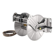 Giraffe Tools front view mounted reel showing organized hose storage benefit