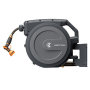 Giraffe Tools front view of mounted reel showing compact storage and neatness