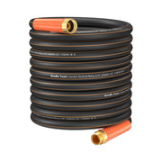 Giraffe Tools coiled full-length hose showing easy storage and lighter weight