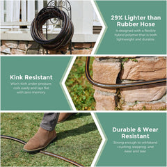 Giraffe Tools leader hose in use in garden for easy watering access