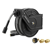 Giraffe Tools front view of wall-mounted reel showing tidy hose storage and fast access