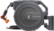 Giraffe Tools front view of wall-mounted reel showing neat storage benefit