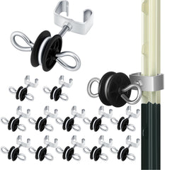 Gisafai front pack of 12 T-post insulators showing contents and benefit of full set