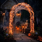 Glooglitter arch front view creating a dramatic Halloween entrance