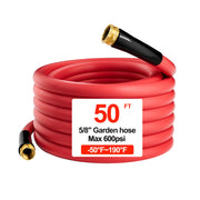 GLOSHOOTING front view of 50ft 5/8" hose showing full length and color, durable performance