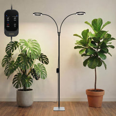 GLOWRIUM front view of full-spectrum floor grow light showing sleek design and versatility