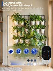 GLOWRIUM height adjustment showing telescoping 16 to 60 inch scale for plant fit