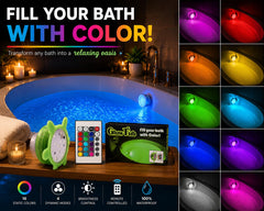 GlowTub underside suction cup attached to tub surface for secure mounting